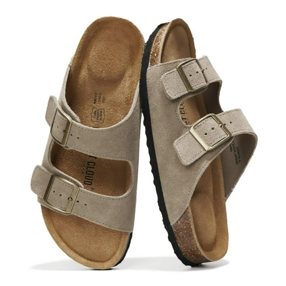 Sandalias de cuero genuino para mujer Venita Taupe de Project Cloud