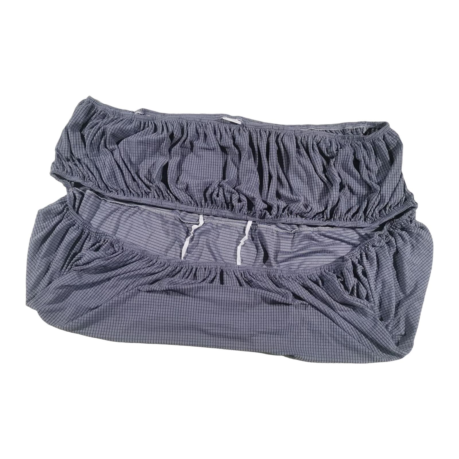 Magideal - Fundas Para Banco Otomano De Almacenamiento, Tela Jacquard Estirable, Reposapiés, Funda Para Taburete, Funda Lavable Rectangular Gruesa, Funda , Gris Oscuro