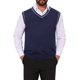 thumbnail image 1 of INSPIRE CHIC Chaleco de Suéter para Hombre Cuello en V Jersey sin Mangas Top L Azul Marino, 1 of 5