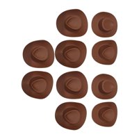 Bothyi - 10 Piezas Casa De Muñecas Mini Sombrero De Vaquera Adorno De Pastel Sombrero De Muñeca Para Vestirse Marrón