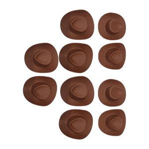 Bothyi - 10 Piezas Casa De Muñecas Mini Sombrero De Vaquera Adorno De Pastel Sombrero De Muñeca Para Vestirse Marrón