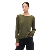 Jersey Gap Con Cuello De Barco Para Mujer, Color Verde Militar, Talla Xxl