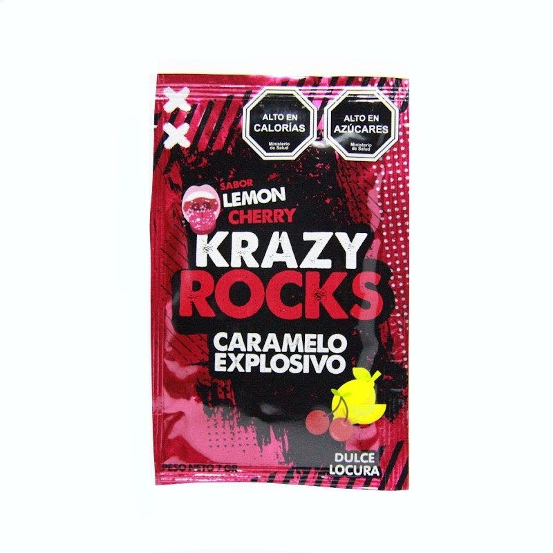 Caramelo Krazy Rocks Lemon Cherry, 7 g | Lider