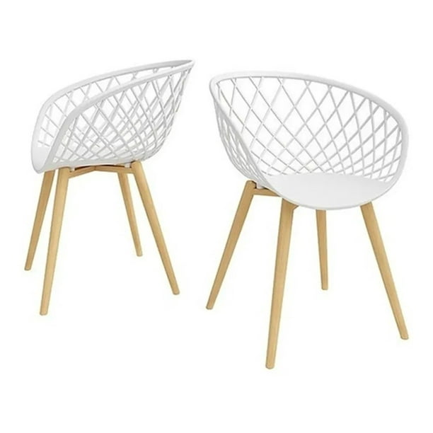 Pack 2 Sitiales Butaca Mesh Polipropileno Para Living O Terraza - Blanca
