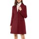thumbnail image 1 of INSPIRE CHIC Abrigo de Mujer Color Sólido Solapa con Muesca Abotonado Invierno Peacoat Burdeos XL, 1 of 7