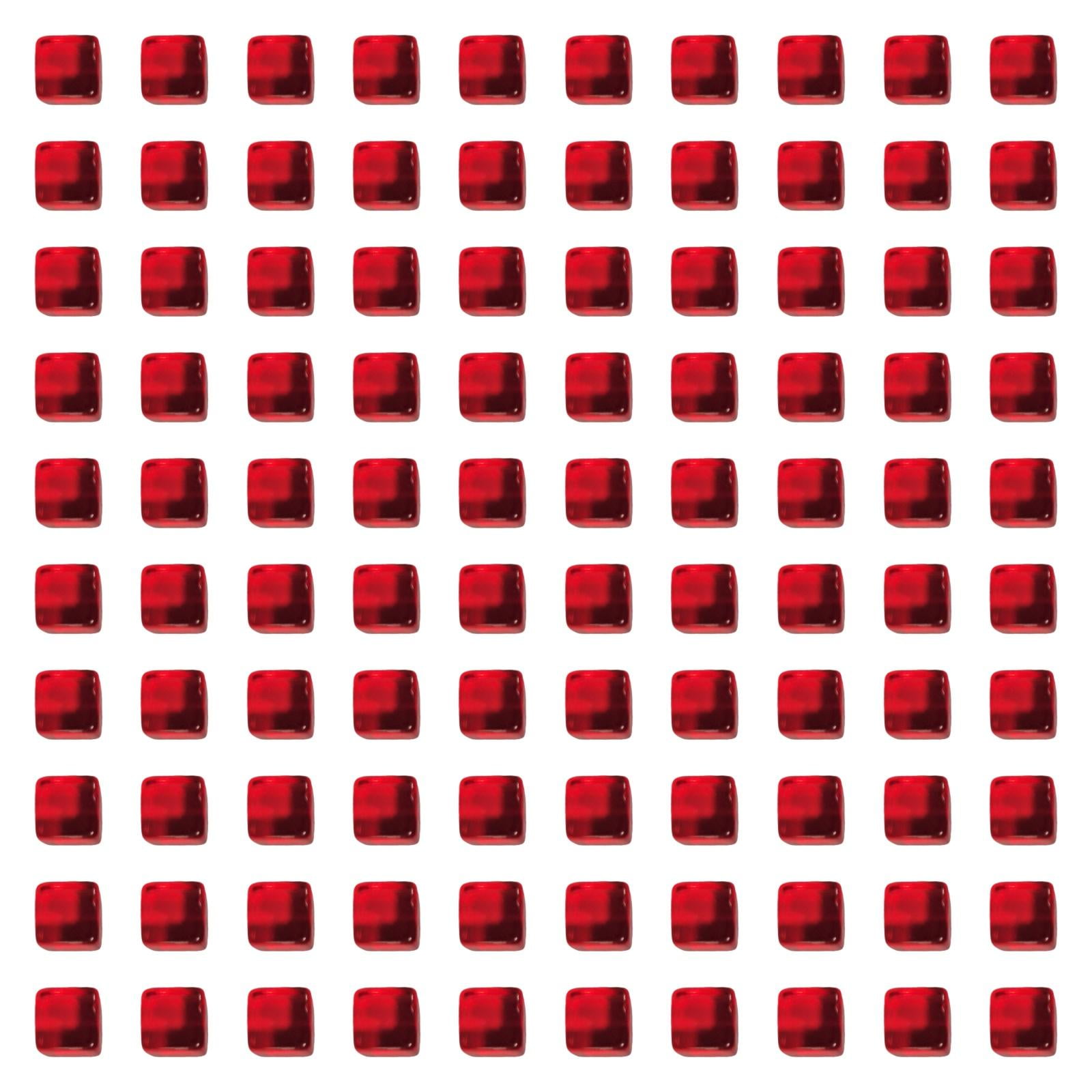 Bothyi - 100 Cubos Acrílicos Para Manualidades, Dados En Blanco Para Aulas, Imaginación, Preescolar, Color Rojo
