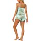 thumbnail image 3 of Conjunto de Pijama de Satén para Mujer de INSPIRE CHIC con Top Cami de Cuello en V Floral y Shorts con Volantes para Dormir en Primavera Verano XS Verde Claro, 3 of 5
