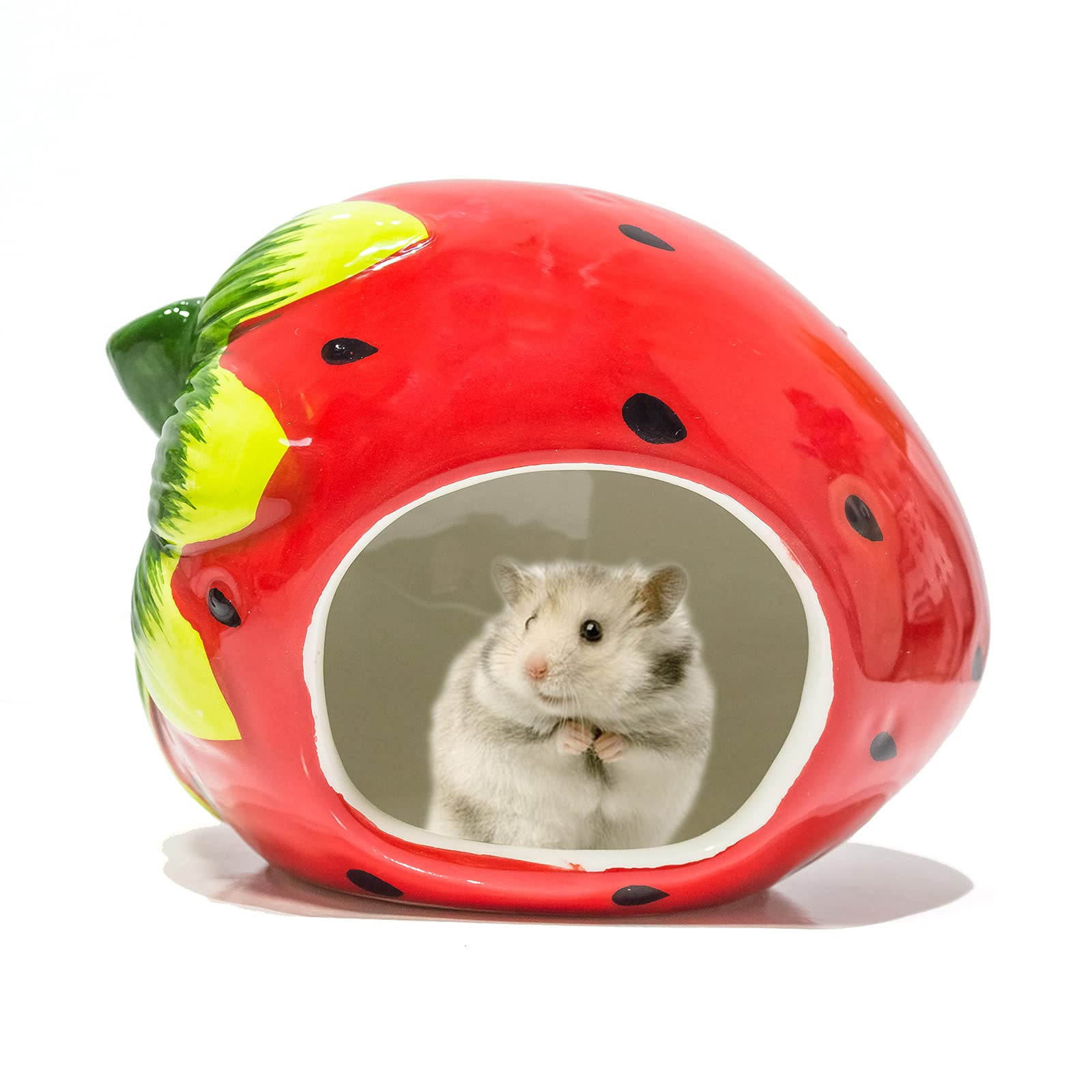 Casa para hámster Besimple de cerámica 9 cm forma de fresa