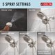 thumbnail image 4 of Alcachofa De Ducha Hydrorain 2 En 1 Doble 5 Ajustes 1 75 Gpm, 4 of 7