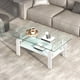 thumbnail image 1 of Tempered Clear Glass Coffee Table, 2-Layers Coffee Table Living Room Center Table, 1 of 3