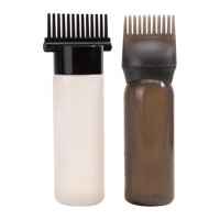 Ioensy - 2 Botellas Aplicadoras De Peine Para Raíces, Cepillos Aplicadores De Botella De Tinte Para El Cabello Para Salón Negro