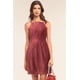 thumbnail image 4 of Vestido Mini Ajustado de Pana Rojo Arándano, sin Mangas y con Escote Cuadrado, 4 of 5