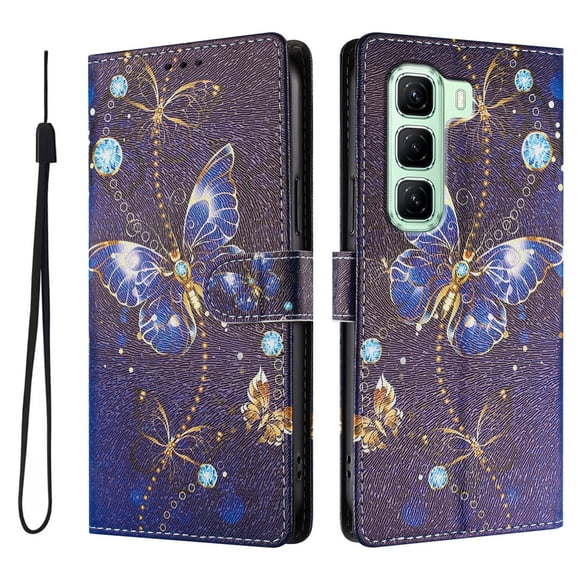 FOXDOCK Funda Tipo Cartera para infinix Hot 50 4G con Soporte y Correa – Diseño de Patrones Lindos