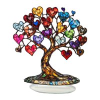 Bothyi - Adorno De Escritorio De Acrílico Con Forma De Árbol En Forma De Corazón Para Decoración Del Hogar Y El Dormitorio