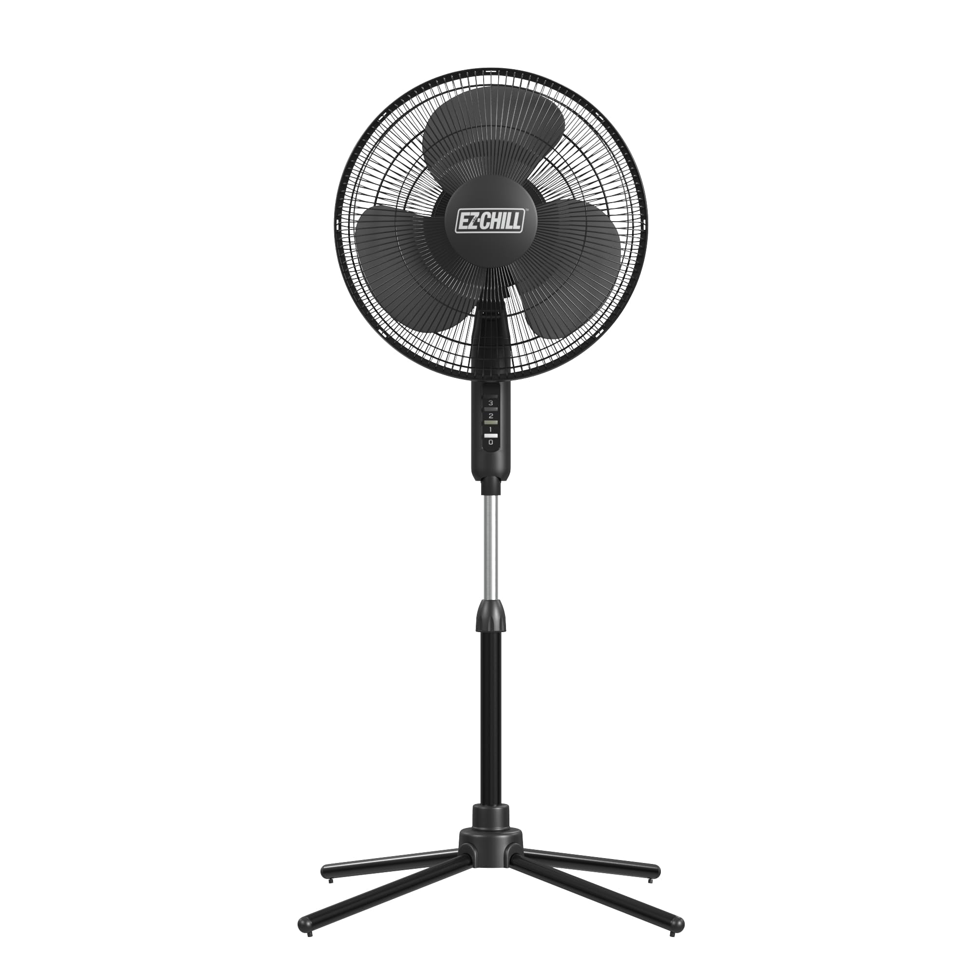 Ventilador De Pedestal Ez-chill Mtfs-16b-blk 40-120 Cm, 3 Velocidades, Negro