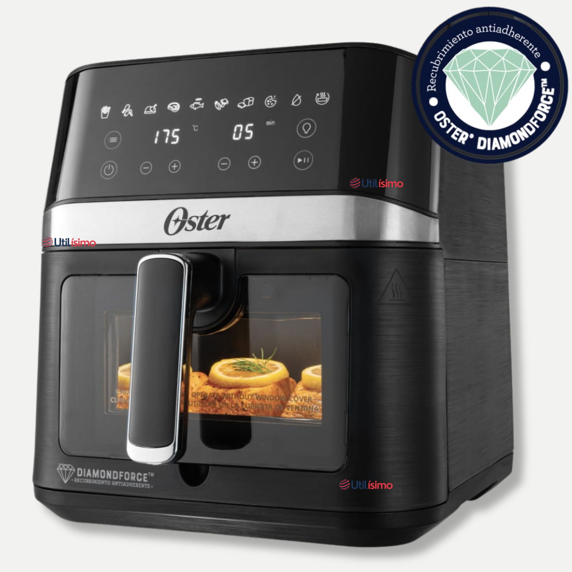 Oster® Freidora De Aire Digital, Recubrimiento Oster® Diamondforce, 6l De Capacidad, 10 Programas Automáticos, Ckstaf60wddf