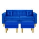 thumbnail image 1 of Sofa New Retro 3c + 2 Pouf Felpa 01 Azul Rey, 1 of 6