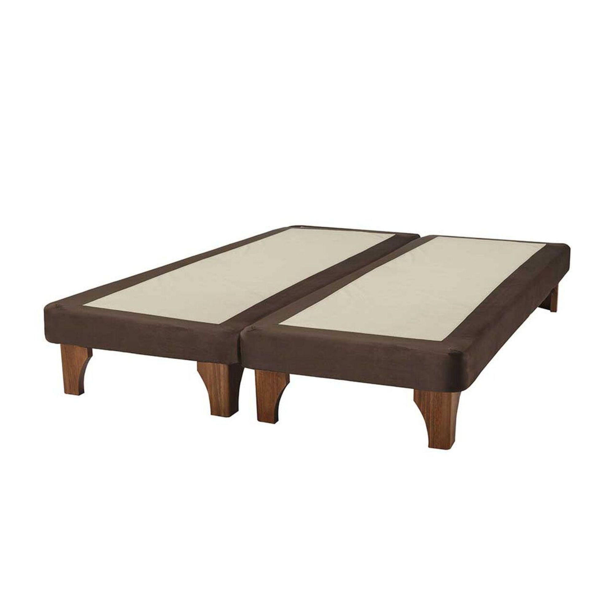 Importclick - Base Dividida Cama Europea Super King 200x200 Cm Chocolate Felpa
