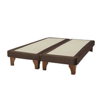Importclick - Base Dividida Cama Europea 2 Plazas 150X190 Cm Chocolate Felpa
