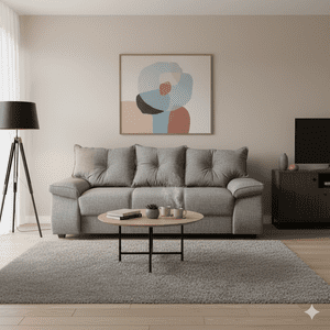 Intermuebles - Sofá Fortaleza 3 Cuerpos Tela Gris Claro