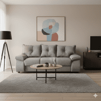 Intermuebles - Sofá Fortaleza 3 Cuerpos Tela Gris Claro