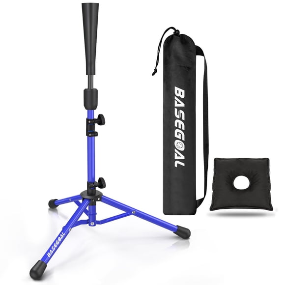 BaseGoal Tee de Bateo para Béisbol, Tee Portátil para Softbol con Soporte Trípode de Goma para Entrenamiento de Bateo con Bolsa de Transporte