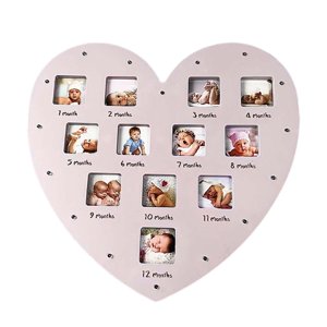 Magideal - Marco De Primer Año De Bebé Marco De , Marco De Collage Brillante Con Luz Para Álbumes De Fotografías De Recién Nacidos Para Bebés Recuerdos Rosa