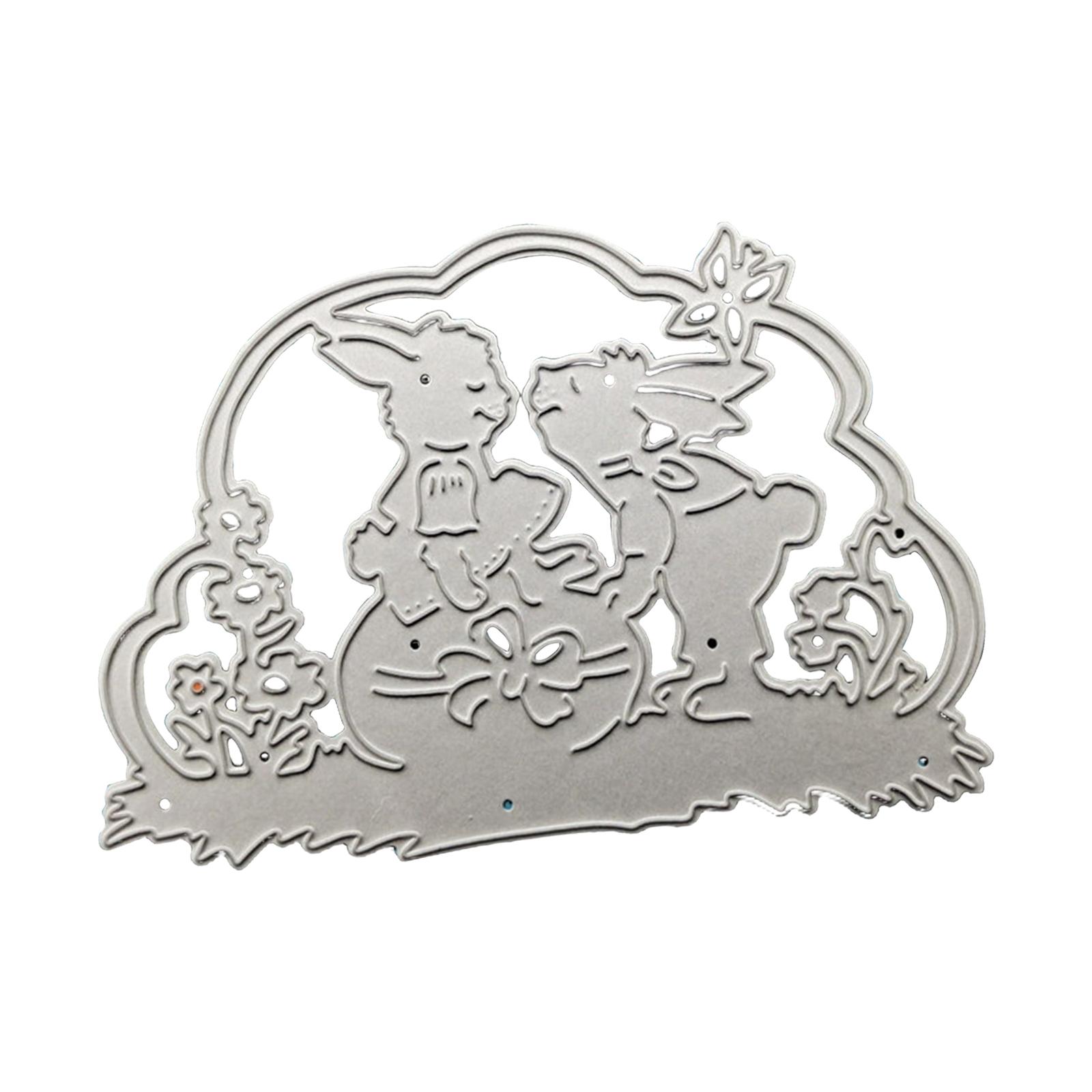 Bothyi - Pareja De Pascua Amante Del Conejo Troqueles De Corte De Metal Creativo Para Álbum De Fotos