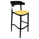 thumbnail image 1 of Taburete Bar Bistro Negra Asiento Beige, 1 of 3