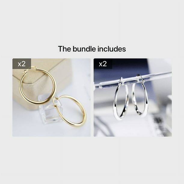 18K Gold Plated Hoop Huggie Earrings: Perfect for Women & Girls' Parties & Holidays!