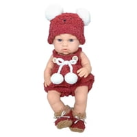 Genérico - Juguete Muñeca Realista 29Cm Silicona Vestido Rojo Infantil