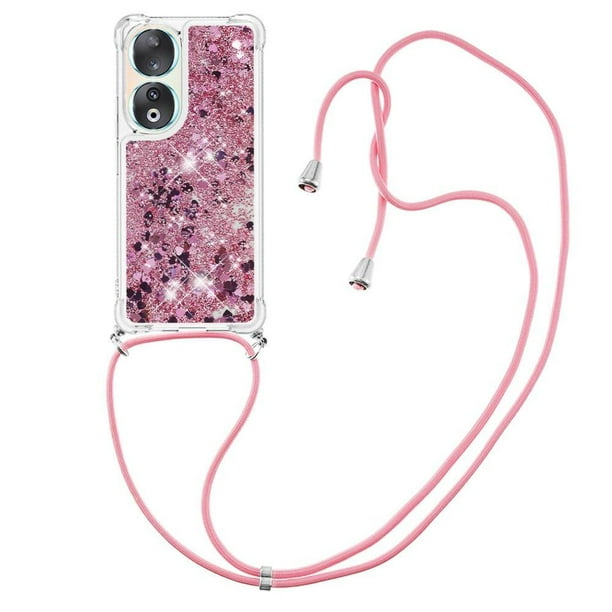 Funda FOXDOCK para Honor 90 con Cuerda Ajustable, Brillo Líquido, Protección Antigolpes y Lente – Ideal para Regalo