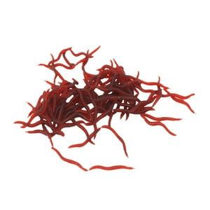 Genérico - 100 Piezas Rojo Suave Lombriz De Tierra Cebo De Pesca Señuelos De Gusano Crankbaits Anzuelos Cebos