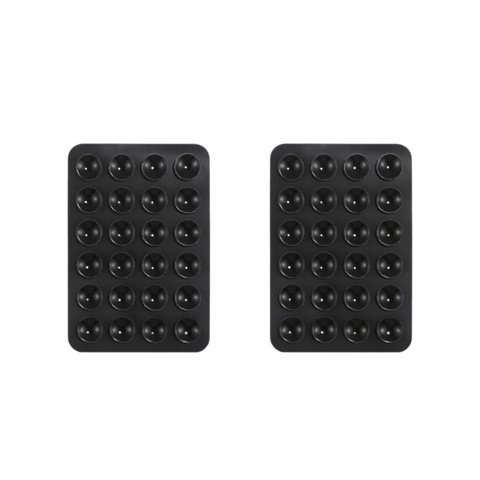 Magideal - 2X Funda De Silicona Con Ventosa Para Teléfono, Soporte De Adhesión Con Ventosa, Accesorios Para Teléfono Doméstico, Soportes Para Teléfono Para Vídeo Negro