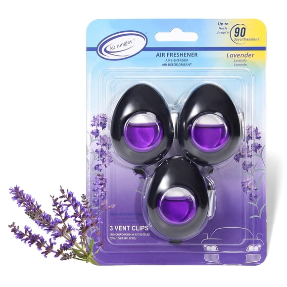 Ambientador para coche, clip de ventilación Air Jungles, aroma a lavanda, 4 ml, 3