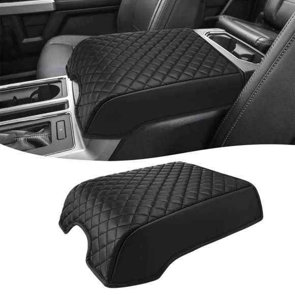 Cubierta de reposabrazos para consola central KBH Ford F150/F250/Expedition en cuero PU negro