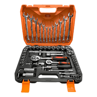 Genérico - Juego Dados Con Llaves Y Chicharra 1/2'' Y 1/4'' 61Pc Maleta Color Naranja Negro Plateado