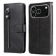 thumbnail image 1 of Funda tipo cartera para iPhone 17 Pro con bolsillo con cremallera y ranuras para tarjetas – Función de soporte Negro, 1 of 5