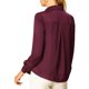 thumbnail image 3 of INSPIRE CHIC Camisas Elegantes para Mujer Cuello de Punta Manga Larga Blusa de Satén Suave Conjunto de Regreso a Clases para Maestras Vino Rojo XS, 3 of 8