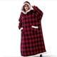 thumbnail image 1 of 1pc Flannel Blanket With Sleeves, Winter Hoodies Sweatshirt, Women Men Pullover Fleece Giant TV Blanket, 1 of 3