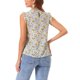 thumbnail image 3 of INSPIRE CHIC Blusa sin mangas para mujer con volantes de oficina de negocios de los años 50 vintage floral XS Beige Púrpura-Floral, 3 of 5