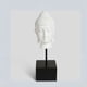 thumbnail image 2 of Cabeza Buda blanco con pedestal madera, 2 of 3