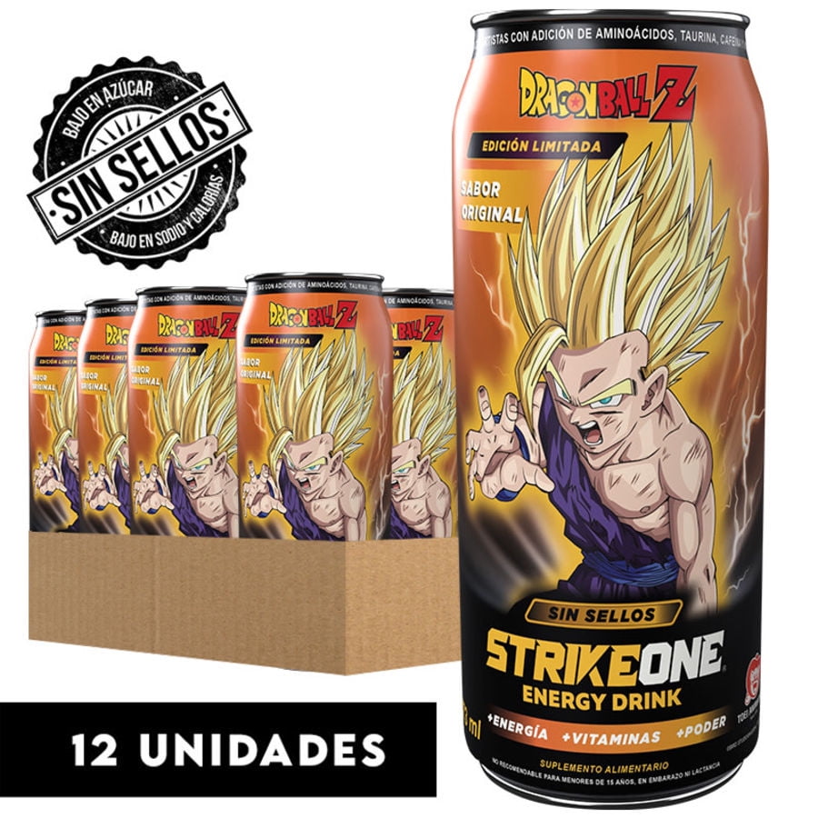 Strikeone - Bebida Energética 12 Unidades (473ml) Dragon Ball Z - Kid Gohan -original