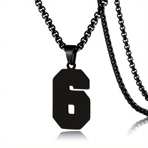 1pc Stylish Stainless Steel Men's Athletes Number Pendant Necklace - Perfect for Baseball, Basketball, and Football Teams - Long Chain Necklace with Sports Number - Ideal Gift for Boys