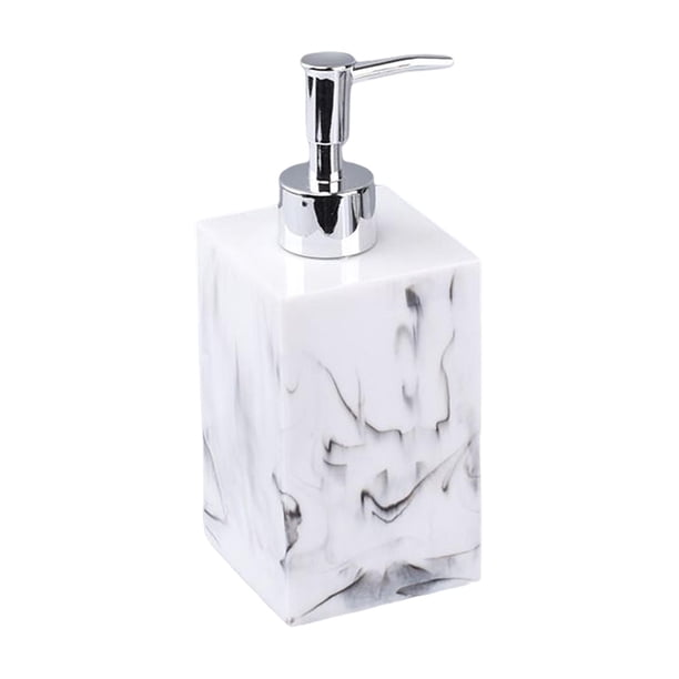 Dispensador de jabón vacío, resina de 500 ml con bomba, contenedor de botella recargable para loción, acondicionador, jabón de manos, baño de cocina. Blanco