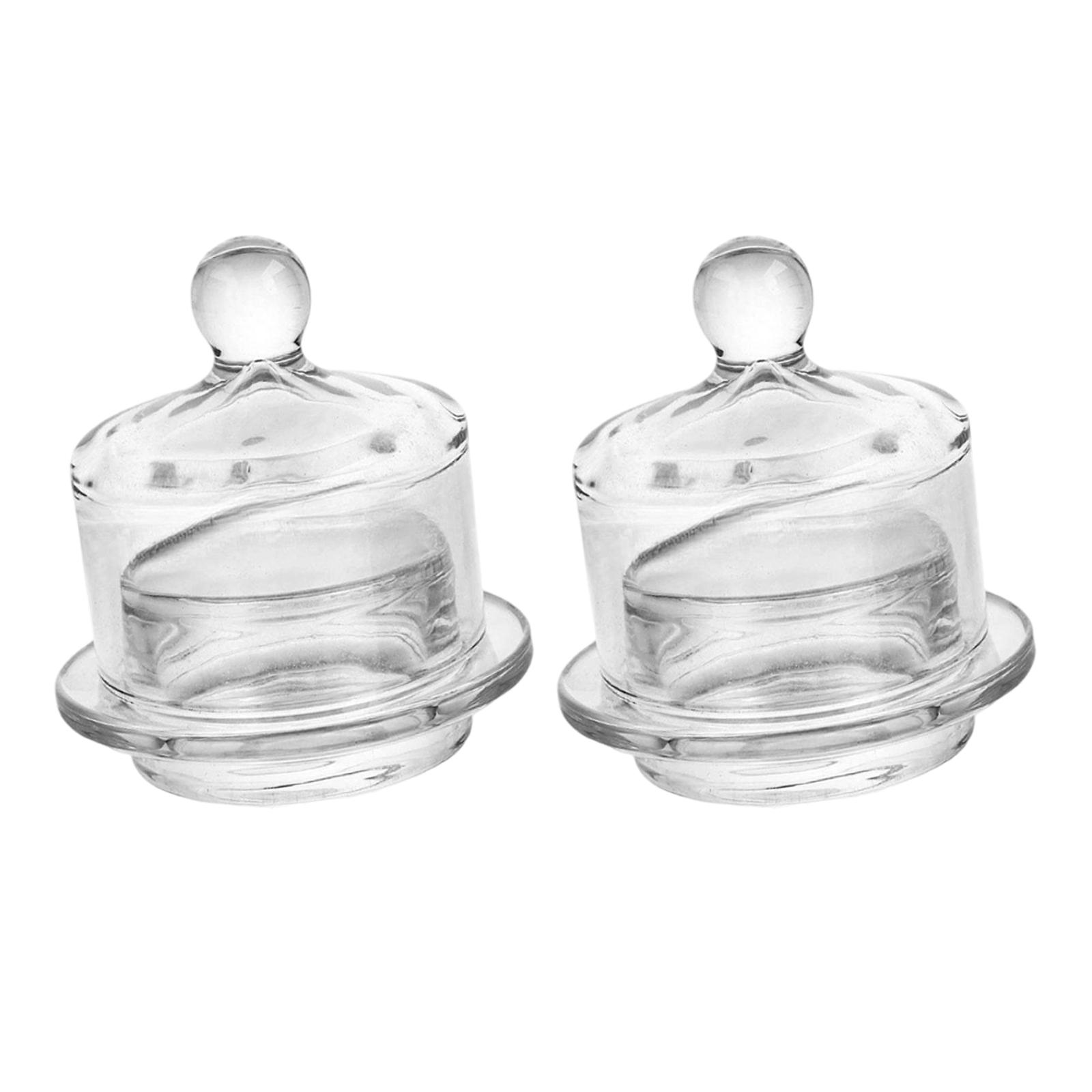 Bothyi - 2 Mantequilleras De Cristal Con Tapa, Compactas, Para Postres Y Frutas Pequeñas.