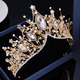 thumbnail image 4 of Xiao Hua Corona de Boda con Diamantes de Imitación y tiara, Accesorios para el Cabello de Mascarada con Gemas, Dorado, 4 of 4
