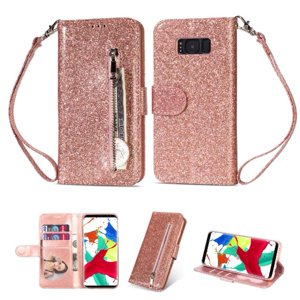 Funda Para Foxdock Elegante Funda Samsung Galaxy S8 Glitter Con Cremallera-Ideal Para El Uso Diario