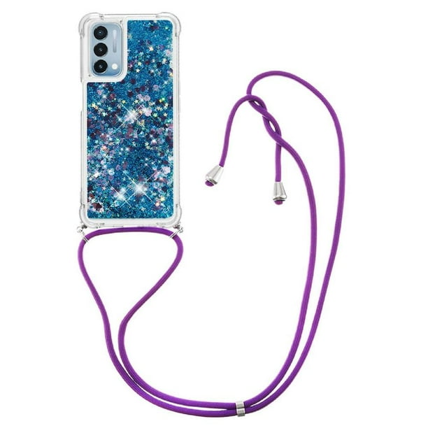 Funda FOXDOCK para OnePlus Nord N200 5G con Cuerda Ajustable, Brillo Líquido, Protección Antigolpes y Lente – Ideal para Regalo