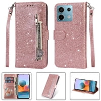 Funda Para Foxdock Elegante Funda Xiaomi Poco M6 Pro 4G Glitter Con Cremallera-Ideal Para El Uso Diario